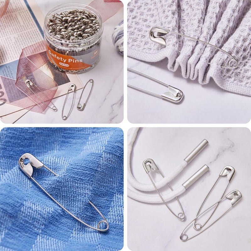 NEEWAY Large Safety Pins, Pack of 200, 2.17Inch/55mm Nickel-Plated Safety Pin for Home Decor, Crafts, and Creative Projects - Image 5